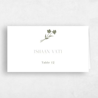 White Wedding Place Card - Gaia