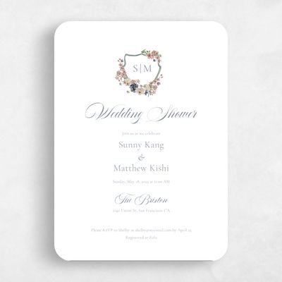 White Rounded Wedding Wedding Shower Invitation - Windansea