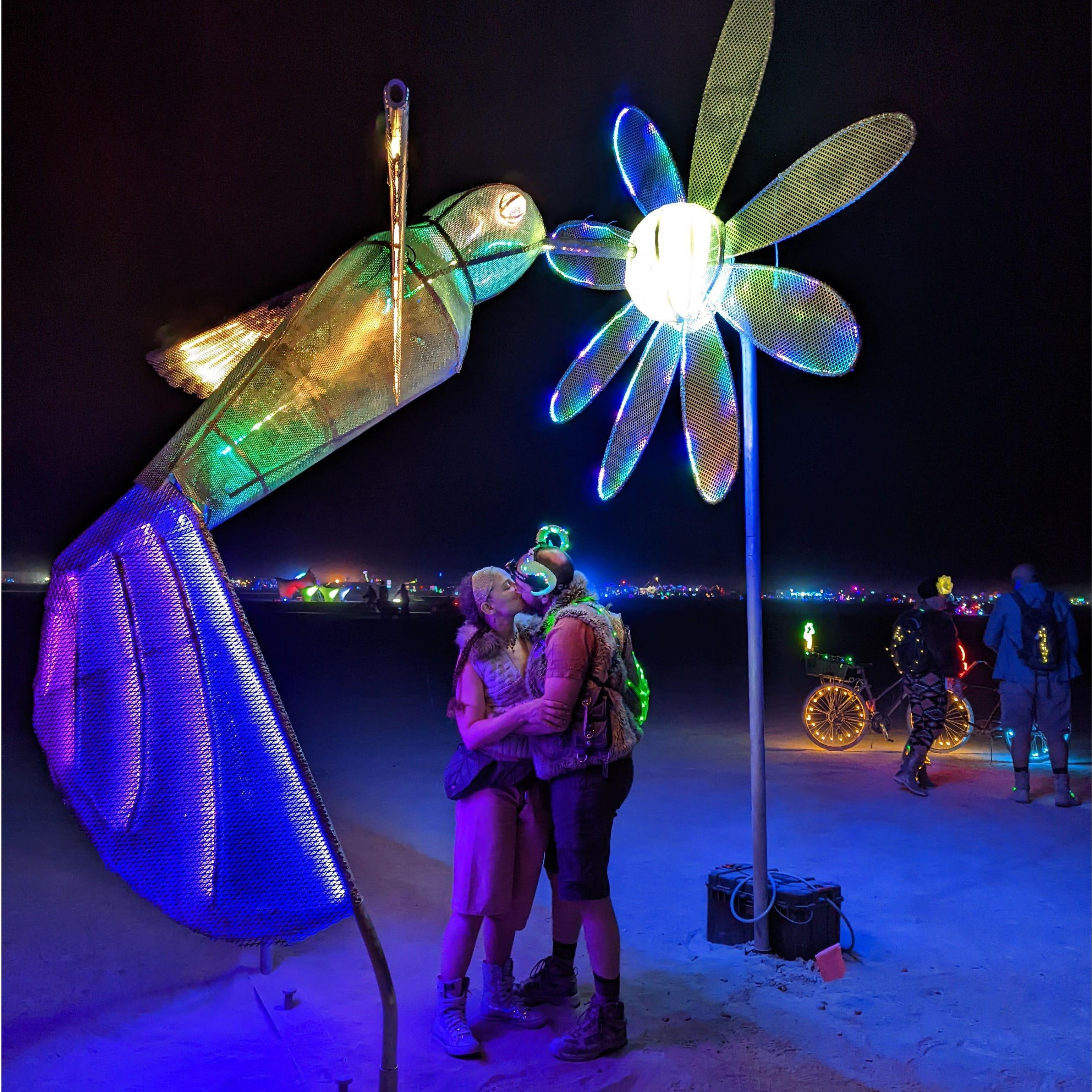 No shortage of huge light-up sculptures at Burning Man