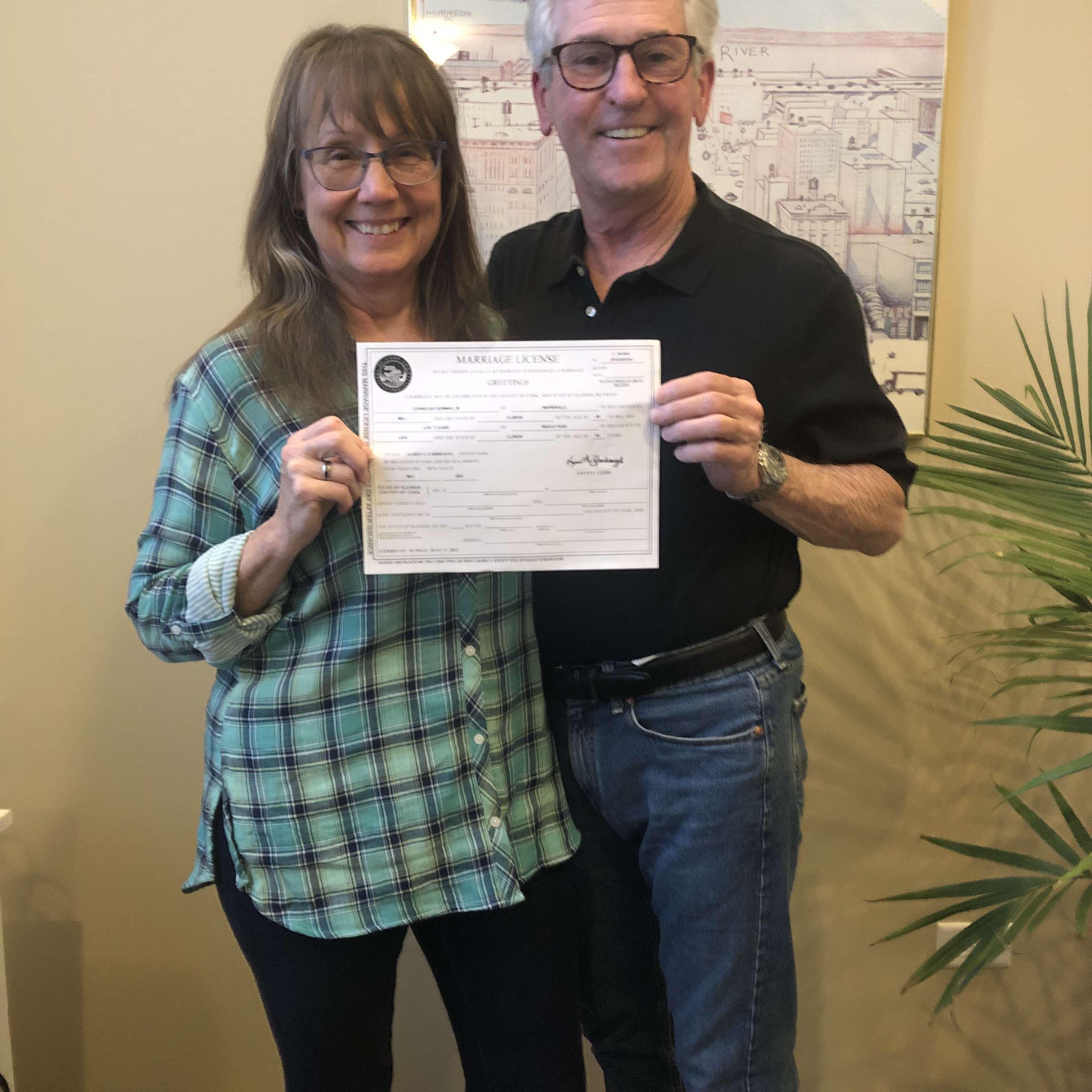 Getting our marriage license on 6/2/2022!