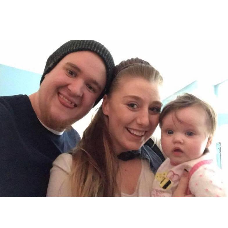 An adorable photo with Aaron's niece Emmy!
