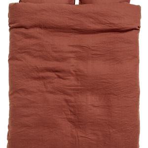 Washed Linen Duvet Cover Set - Rust