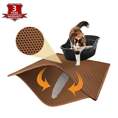 Pieviev Cat Litter Box Mat Litter Trapper of Jumbo Size 30" X 24", Honeycomb Double-Layer Design Waterproof Urine Proof Material, Easy Clean and Floor Carpet Protection