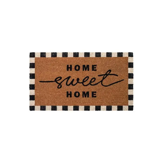 Folkulture Door Mat | Welcome Matt or Checkered Doormat for Home Entrance | Durable & Anti Slip Coir Mats