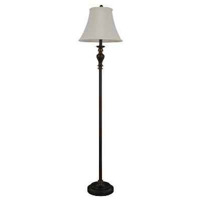 Floor Lamp - 61.5"H - Brown/Cream