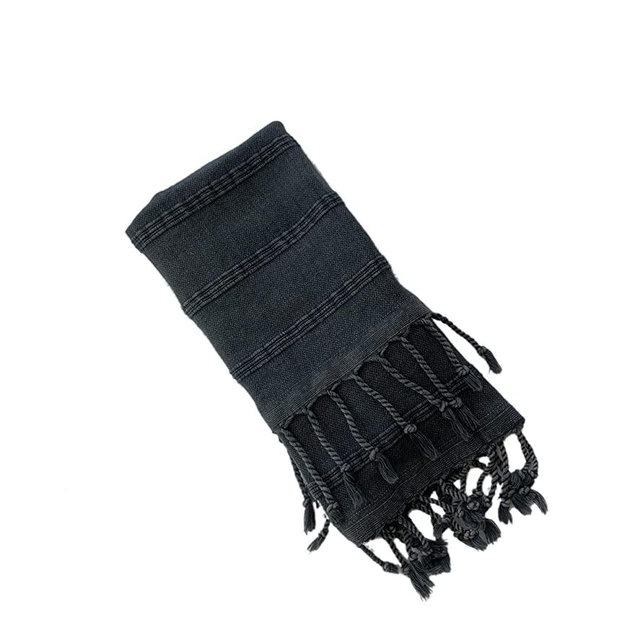 Luxury Cotton Turkish Hand Towel, Decorative Kitchen Towels Farmhouse, Black Hand Towels for Bathroom, Soft&Absorbent Hand Towels for Head Face Guest Tea Dishcloth Gym Spa (Charcoal Gray-Black)