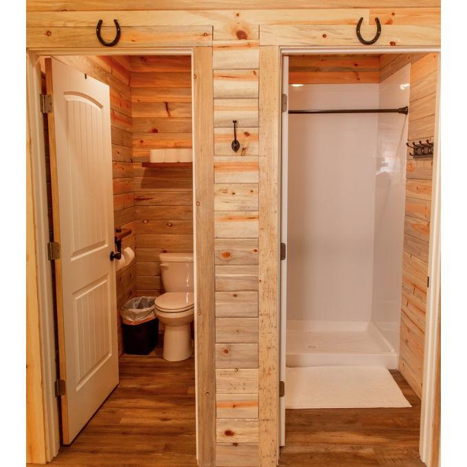Private toilets and showers