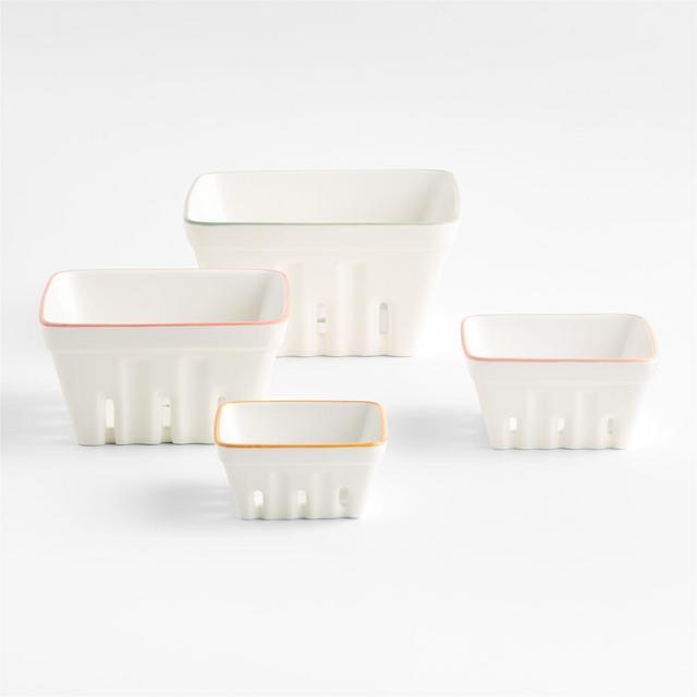 Bloom Ceramic Nesting Berry Box Colanders, Set of 4