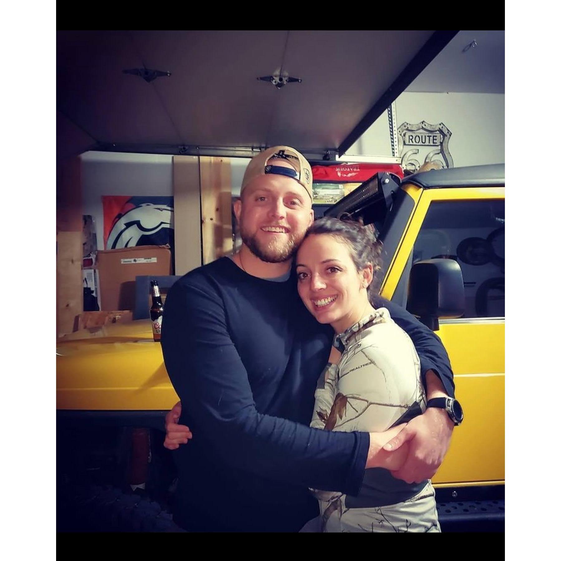 We said "I love you" for the first time right before Taylor, Zach's sister, to this photo of us!