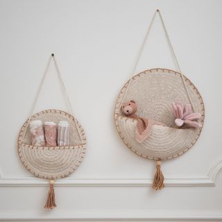 Violet Crochet 2-Piece Wall Storage Basket Set