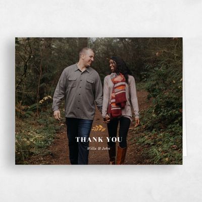 White Rustic Wedding Thank You - Gramercy Portrait