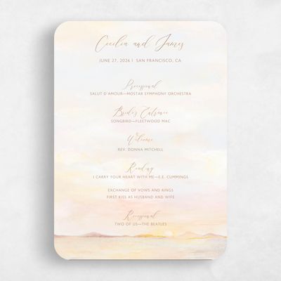 Beige Rounded Wedding Program - Andalusia