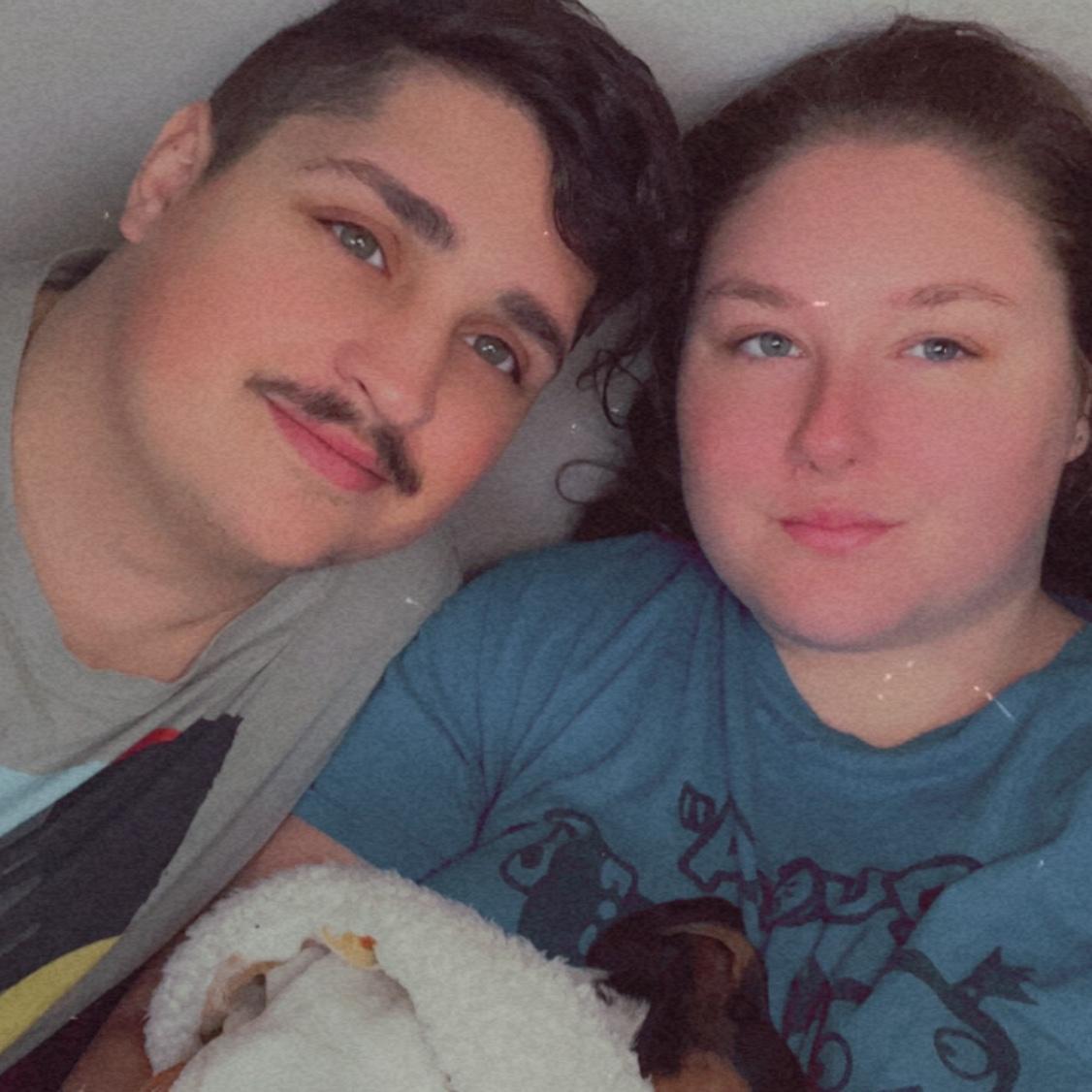 Cole surprised Kirstin with a Basset Hound puppy since she had to leave her Rottie in Florida. They named him Milo! These are the faces of two tired dog parents.