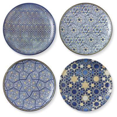 Hanukkah Blue Mosaic Salad Plates, Set of 4, Mixed