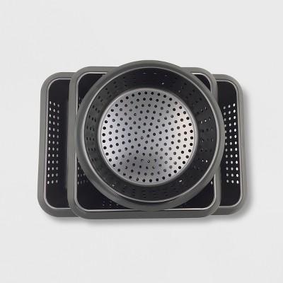 3pc Grill Basket Set Black - Made By Design™