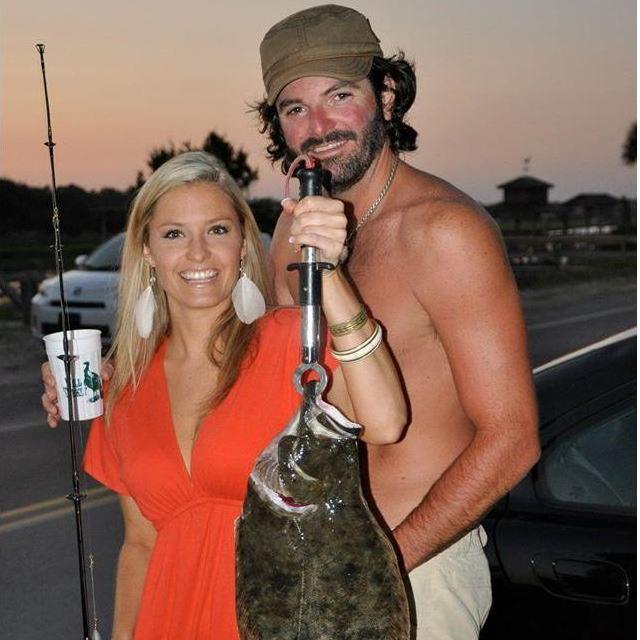 This is from the very first year I went to Pawley's for Hunt's family's annual beach trip. He made me pose holding the fish. It was heavy and I was afraid it was going to flop all over me. Babies!
