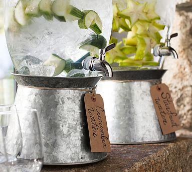 Galvanized Metal Drink Dispenser Stand