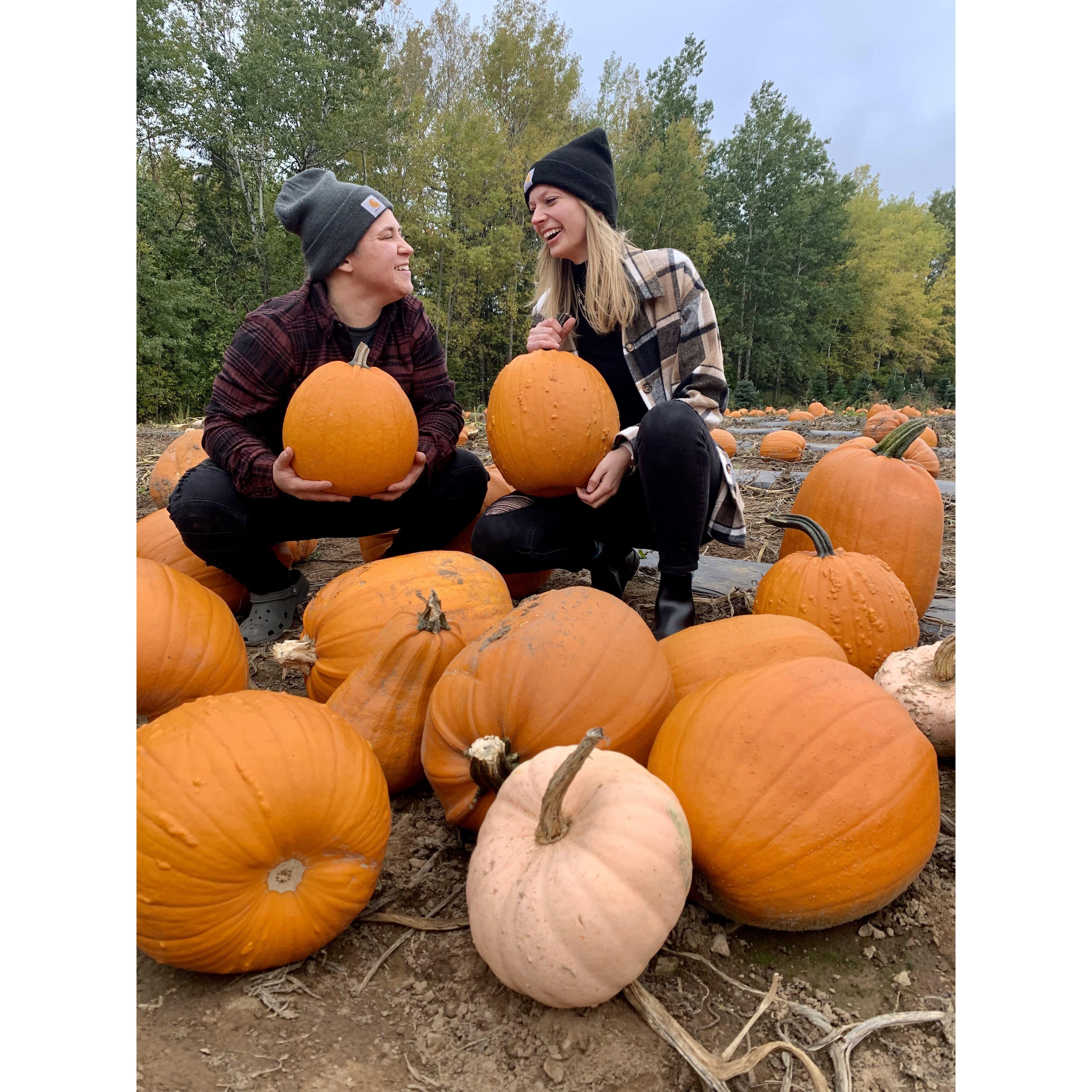 One of our favorite dates is going to a Pumpkin Patch.