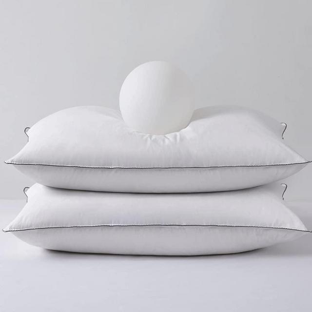 TURMECOWE Goose Down Feather Pillows for Sleeping-Set of 2,Queen Size,Hotel Collection,Soft and Support for Side Stomach Back Sleepers,White