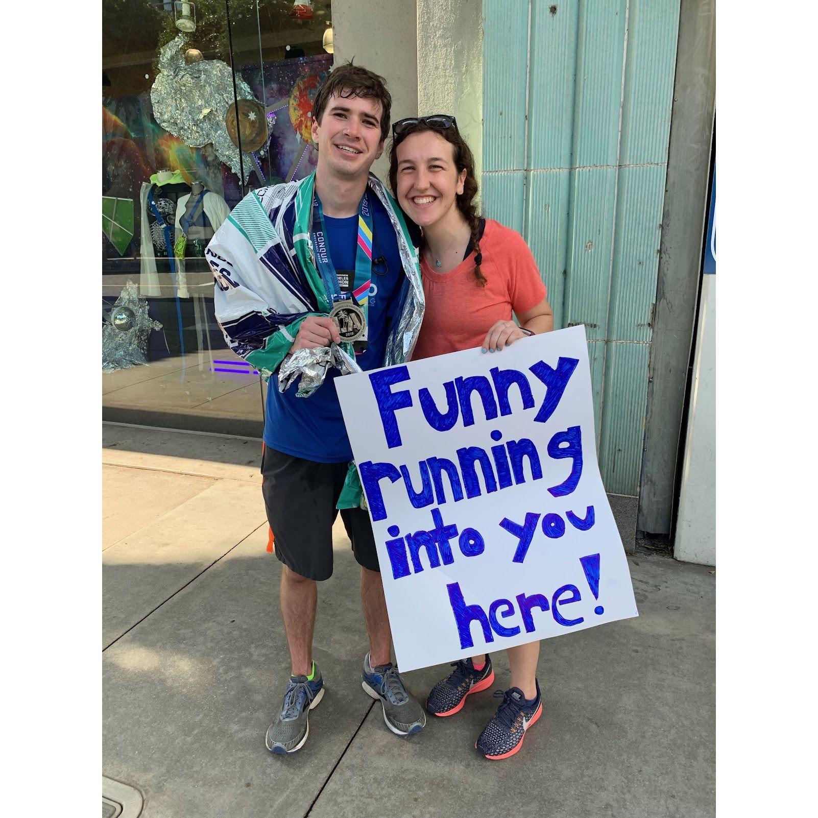 Moments after Peter finished the LA Marathon in 2019!!