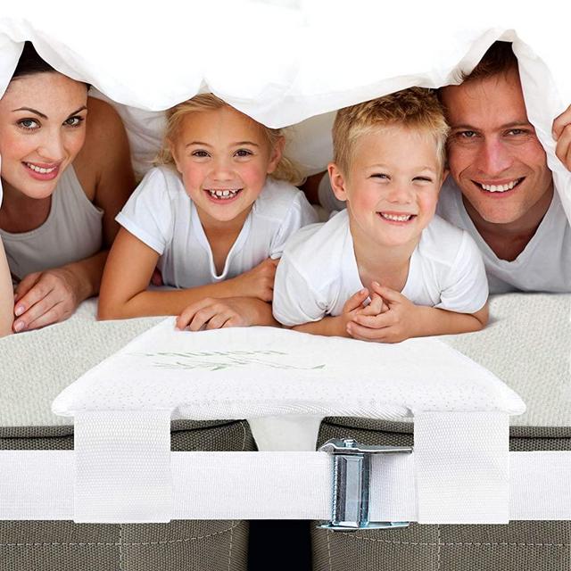 EPHEDORA Foam Bed Bridge Connector | Twin (XL) to King Converter | Adjustable Mattress Connector for Bed | 25D Memory Foam Mattress Joiner | Extra Wide Design | (Twin XL to King (Bamboo) 12"x80")