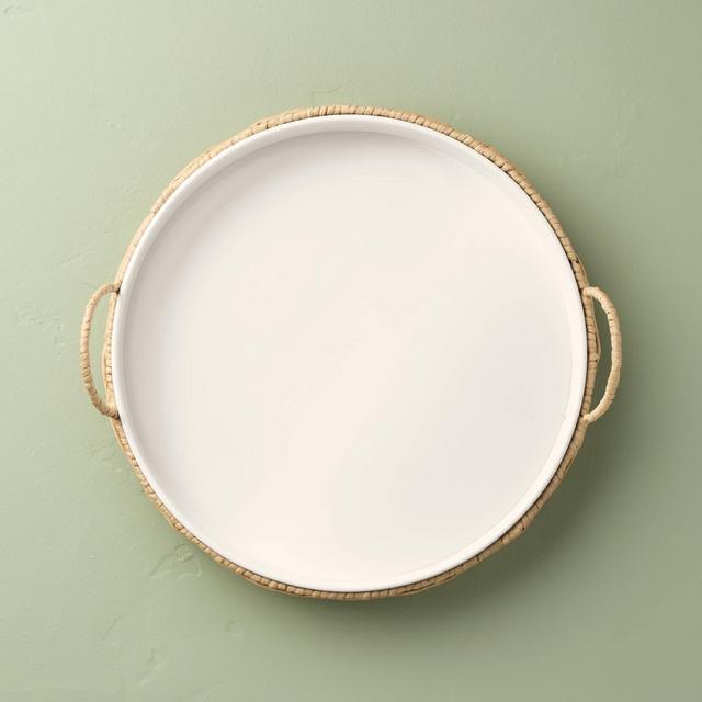 Woven Paper Round Serve Tray White/Tan - Hearth & Hand™ with Magnolia