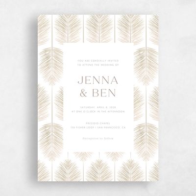 Rich Taupe, Beige Wedding Invitation - Curacao Portrait