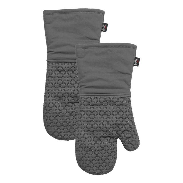 All-Clad Ogee Silicone Printed Oven Mitt, 2-Pack, Pewter