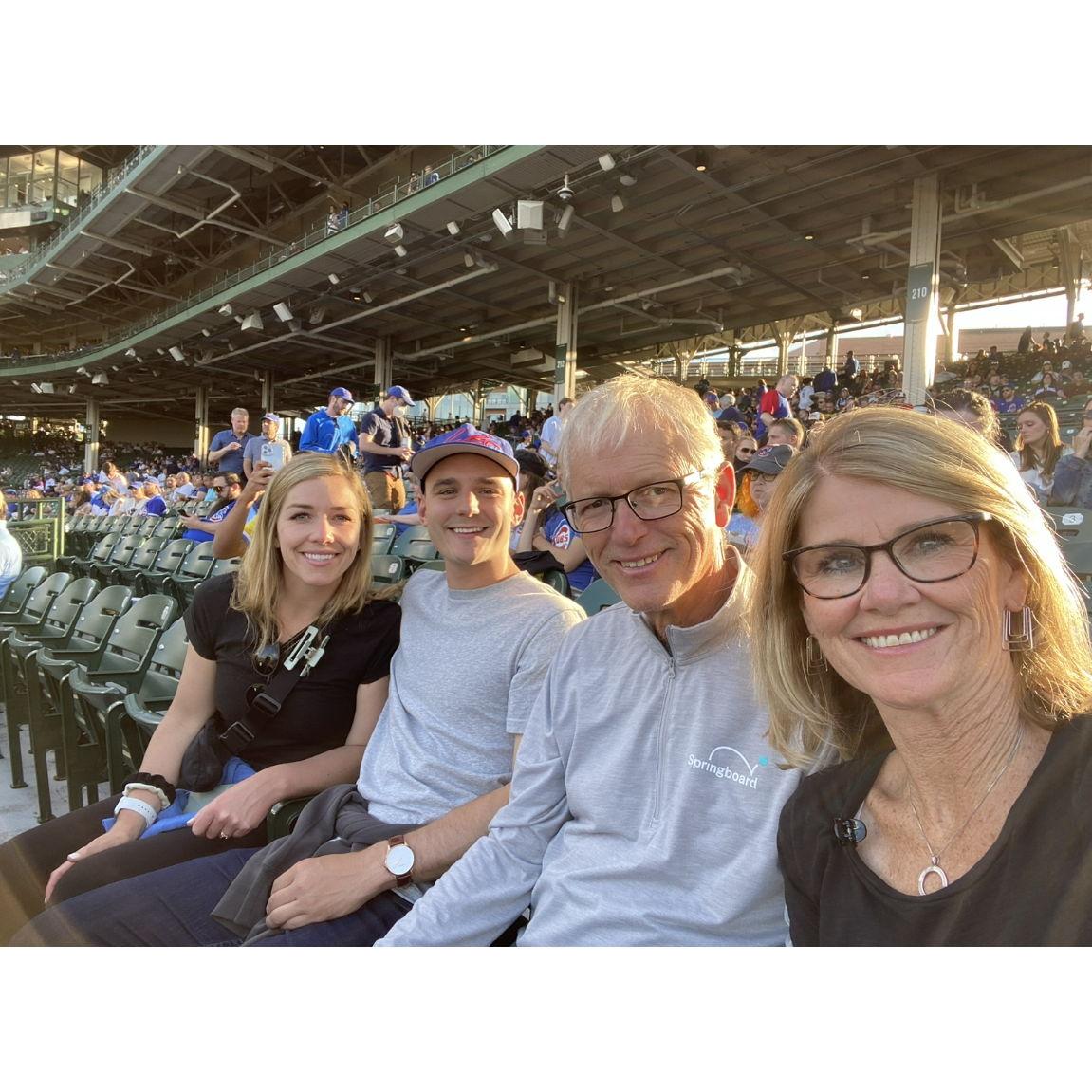 May 16, 2022 - Enjoying a Cubs win with the Janes family