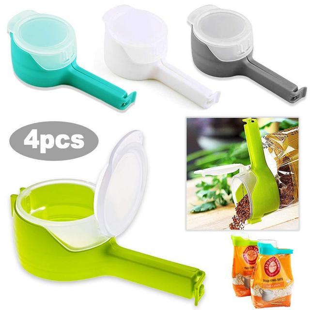 FCOZM Bag Clips for Food, Food Storage Sealing Clips with Pour Spouts, Kitchen Chip Bag Clips, Plastic Cap Sealer Clips, Great for Kitchen Food Storage and Organization