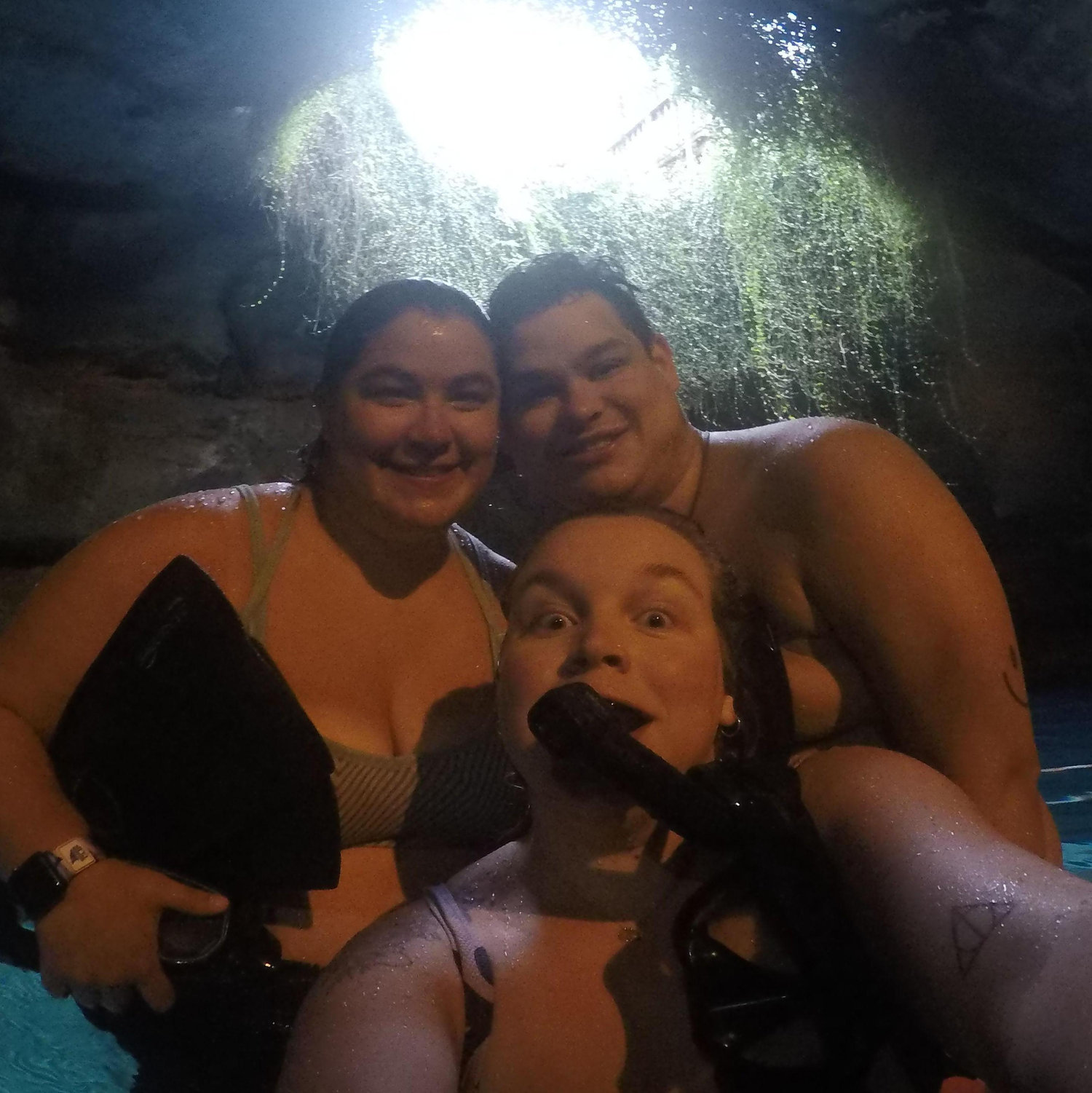 Kayla, Tyler, & Carol snorkeling at Devil's Den in Florida