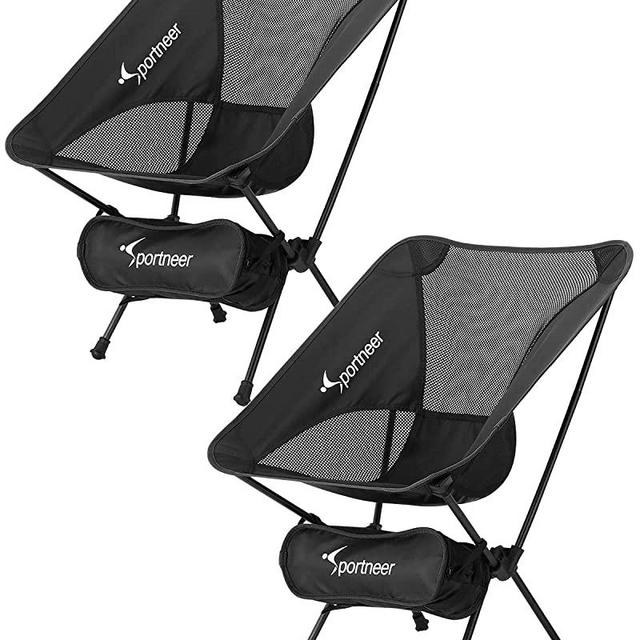 Lightweight Portable Folding Camp Chair: Sportneer Ultralight Camp Chairs for Adults Camping Backpacking Chair Outdoor Collapsible Chair for Camping Hiking Fishing Picnic Sports Outside Travel