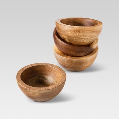 Set of 4 Natural Acacia Dip Bowls - Threshold™