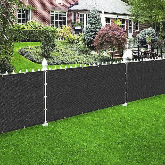 3' x 6' Black Privacy Screen Fence Cover Panel Shade Cloth Fabric for Chain Link Fence Gate Balcony Deck Patio Pool Railing Porch Playground Yard Garden Farm