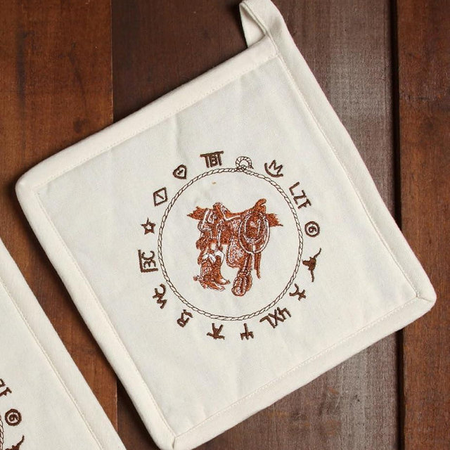 BLACK FOREST DECOR Boots & Saddle Potholders - Set of 2
