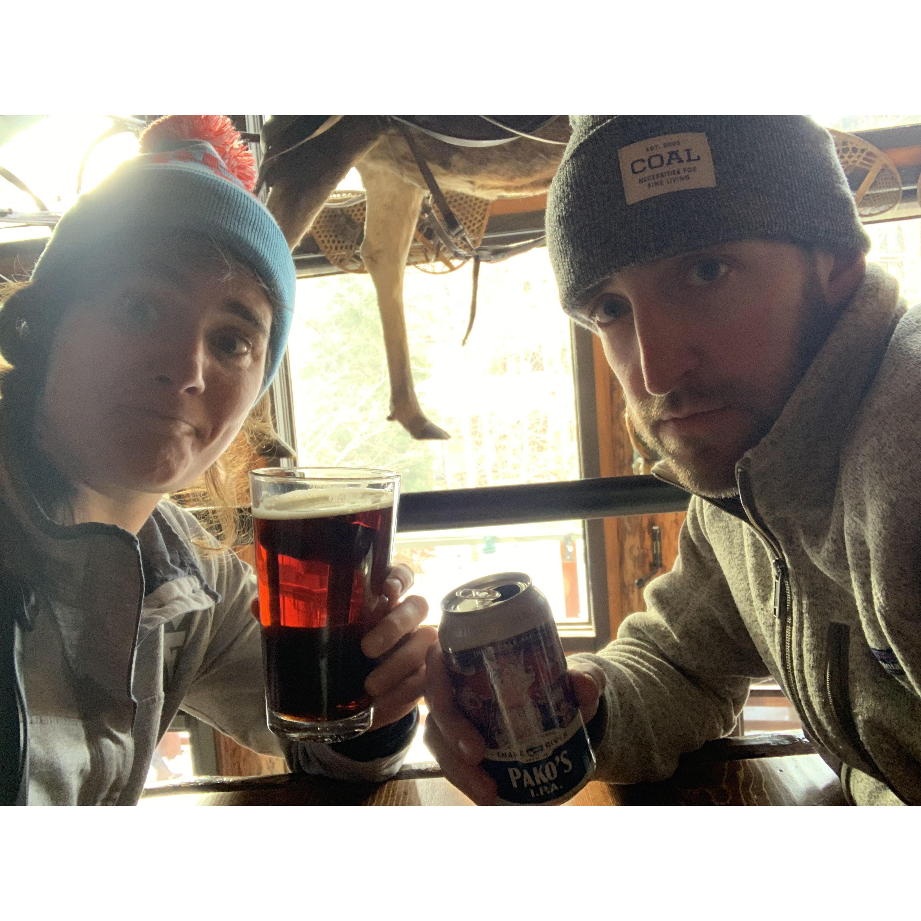 Well earned moose drools at the Mangy Moose