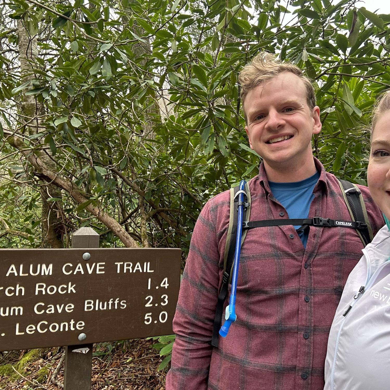This was at the start of our hike to the top of Mount Le Conte (the tallest peak in Tennessee) in April 2024.
