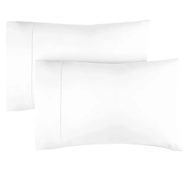 CGK Linens 400 Thread Count 100% Cotton Pillowcase Set of 2 - Soft Sateen Pillow Covers in White, Size King