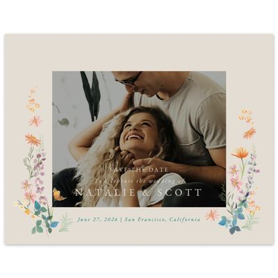 Classic Greige, Beige Wedding Digital Save the Date - Dolce Photo