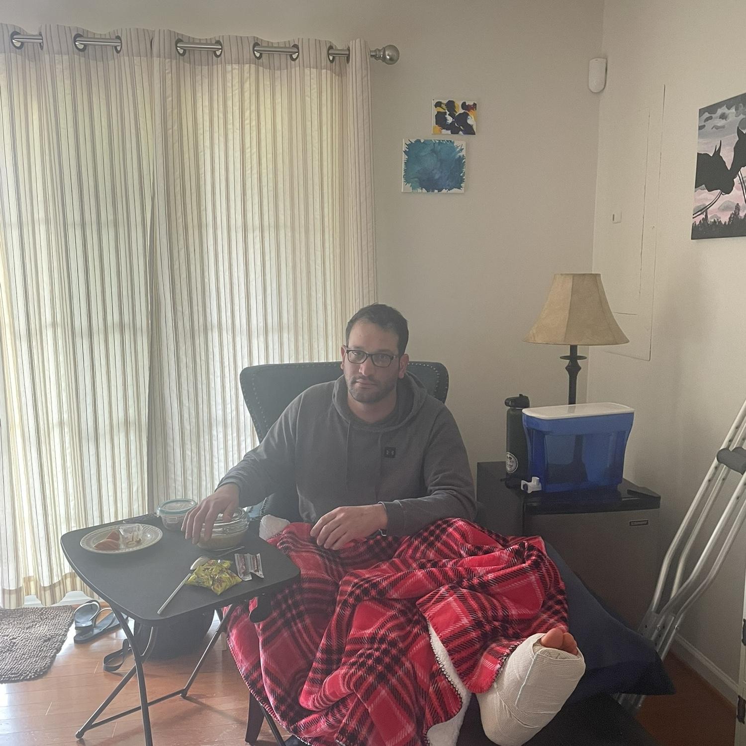 Griff recovering from ankle surgery