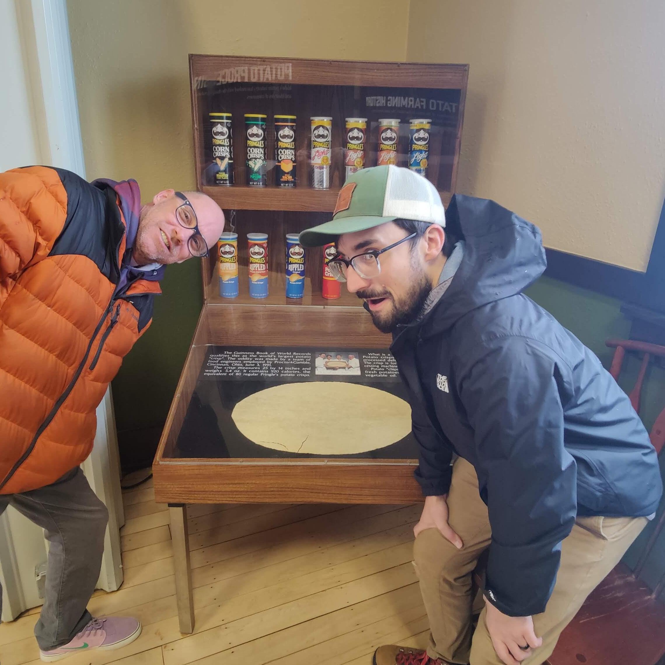 Matt and Dad with the Worlds largest potato chip!