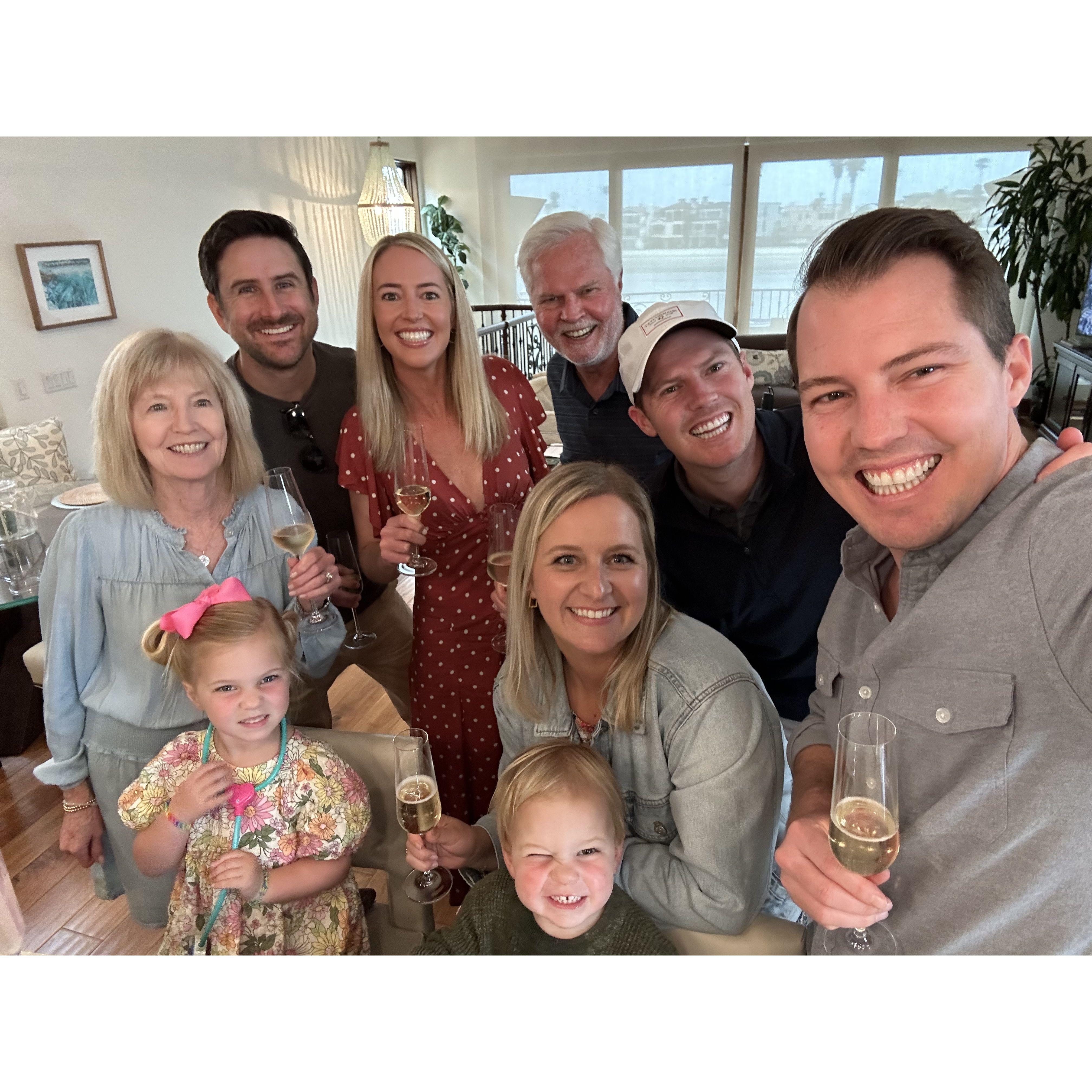 Celebrating our engagement with Amanda's family