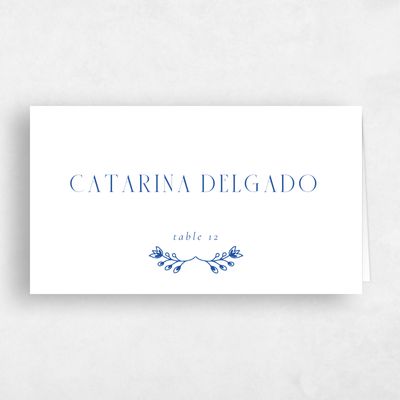 Blue Maximalist Wedding Place Card - Calliope