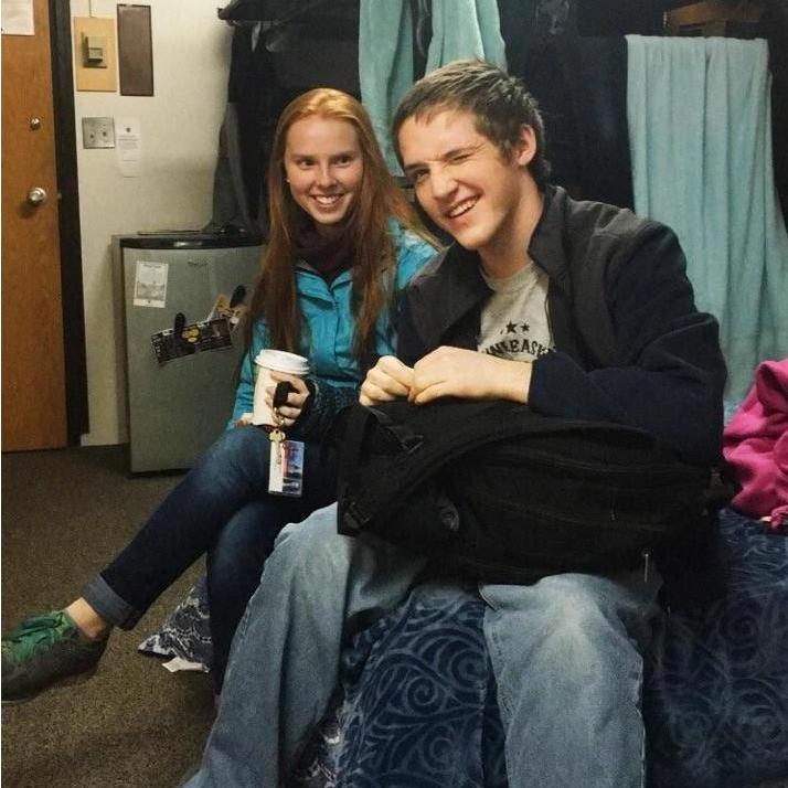 Hanging in a friend's dorm soon after we met