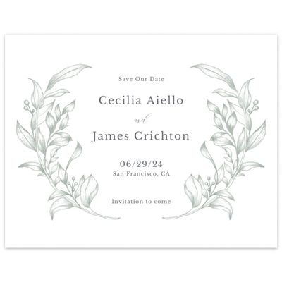 Sage, Green Wedding Digital Save the Date - Merriott Landscape