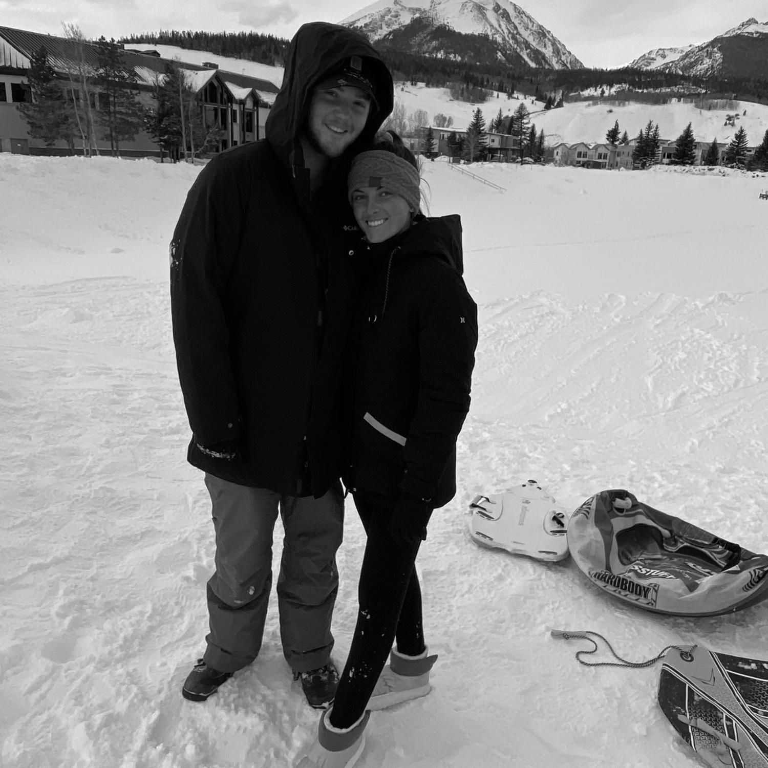 Breck Sledding. Rip to Aunt Darisa's glasses