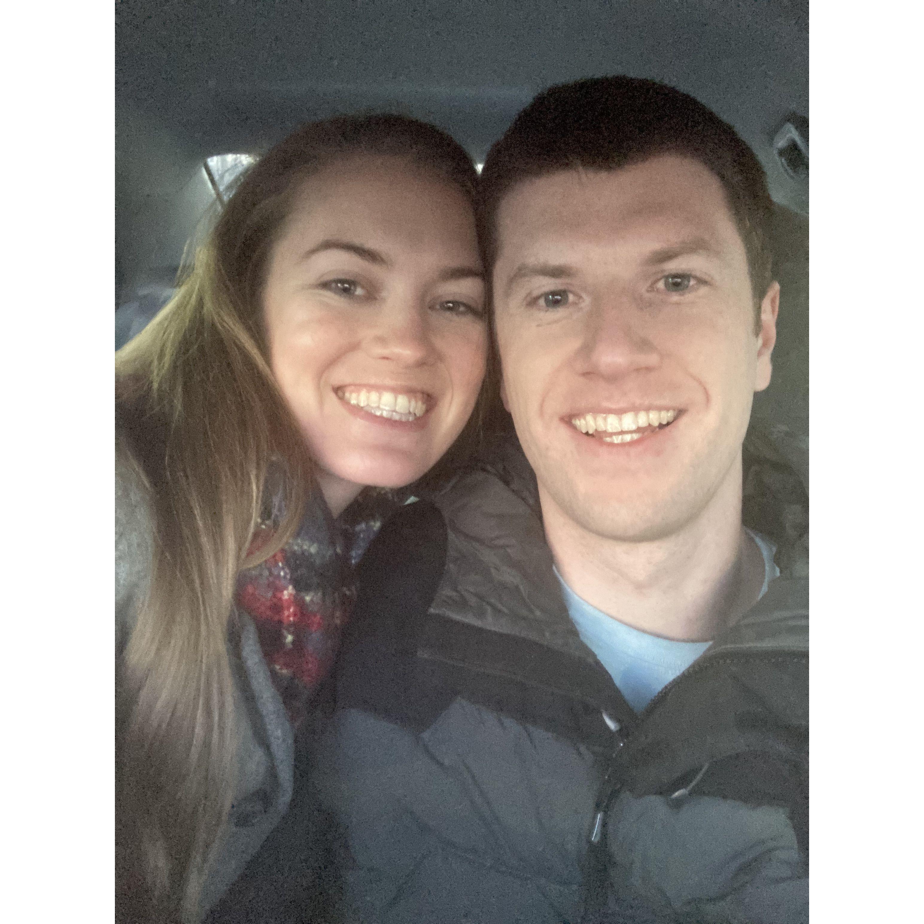 The first selfie after getting engaged!