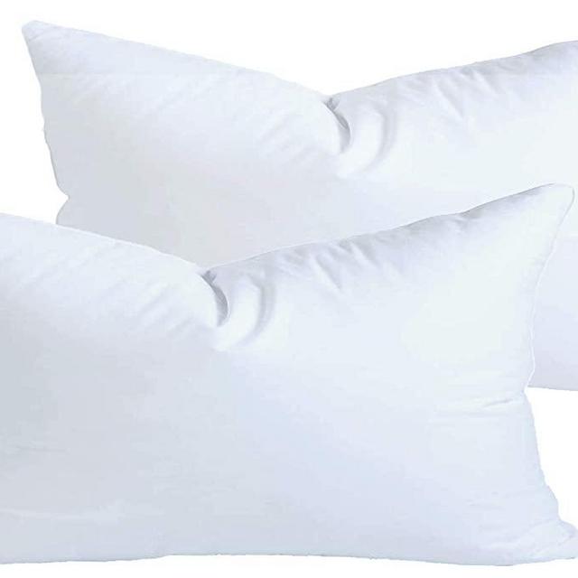MoonRest Set of Two Down Alternative Square Pillow Insert Form%100 Cotton Blend Fabric Cover, Decorative Throw Pillow, Sofa Cushion and Bed Pillow - Hypoallergenic 14“X 22”