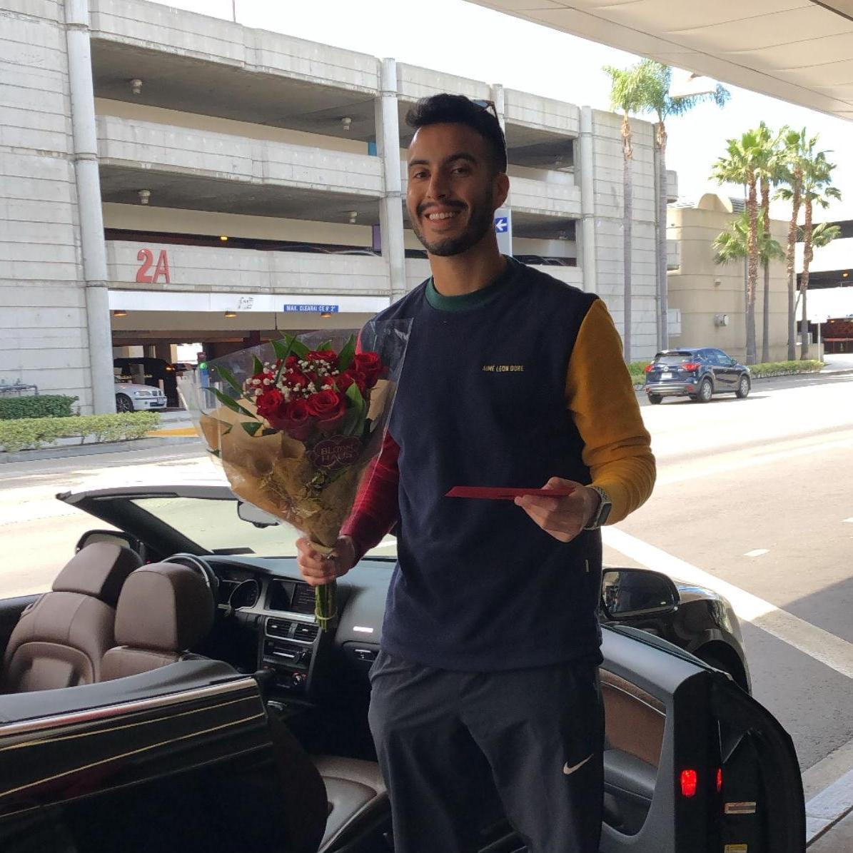 Sam picking up Olivia from LAX when she first moved from NYC in March of 2020.