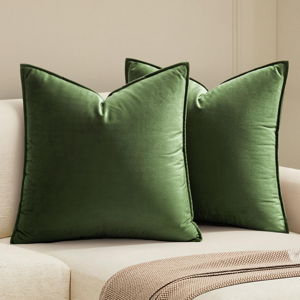 Moss Green Velvet Throw Pillow Covers 24x24